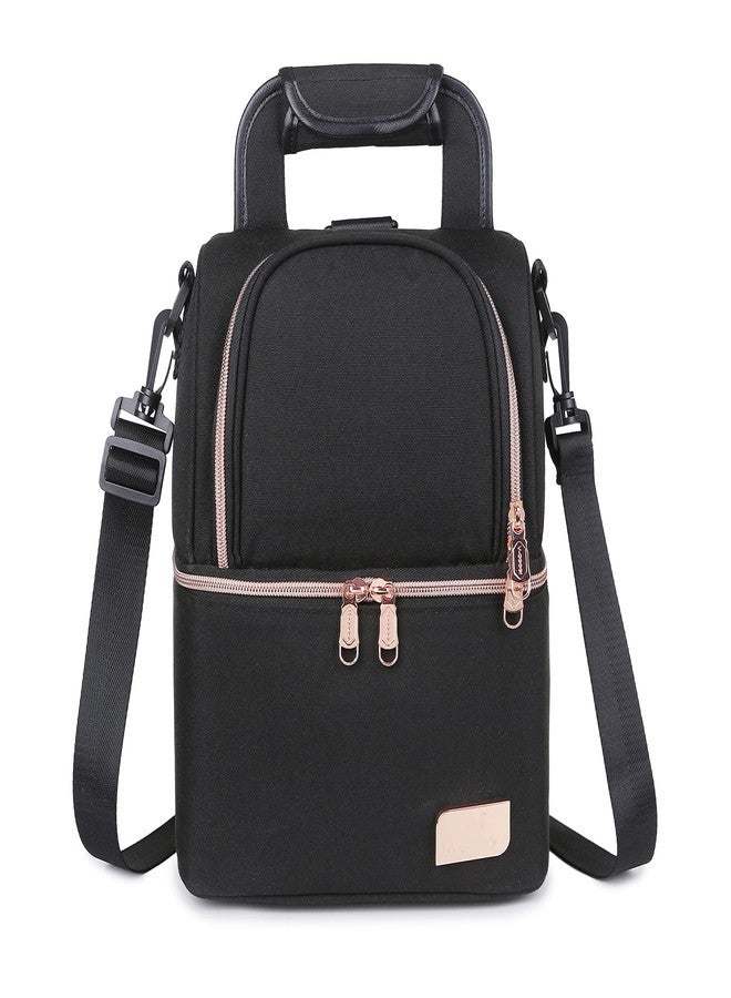 Meichoon Breast Milk Baby Bottle Cooler Bag Waterproof Baby Food Insulation Maternity Backpack Double Layer Fresh Keeping Travel Handbag for Nursing Mom Daycare UH12 Black - Image 1